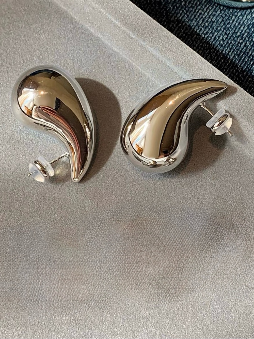 Classic Silver Teardrop Post Earrings - Women Jewelry